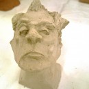 Sculpture en terre- portrait d